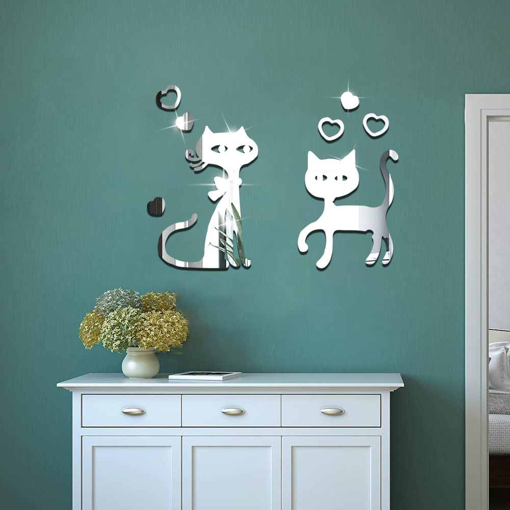 Home Bathroom Layout - Cat mirror paste room bedroom living