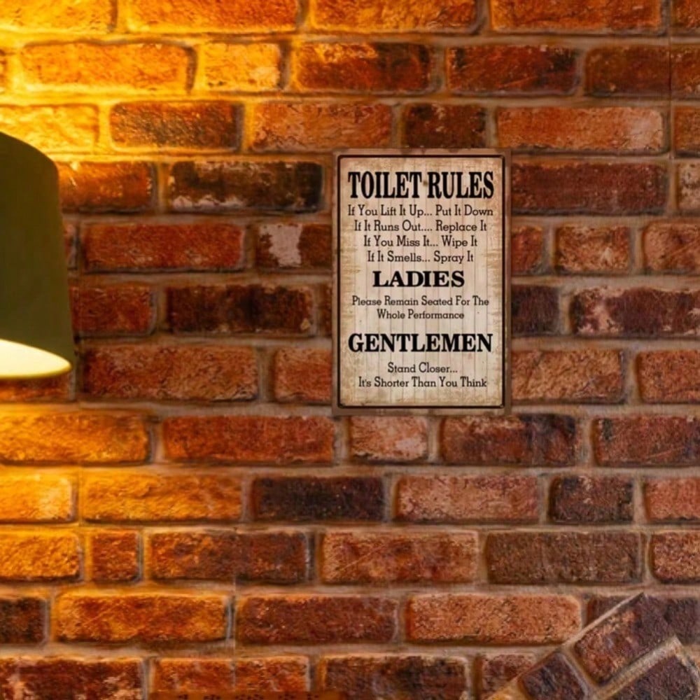 Home Bathroom Rules - Putuo Decor Vintage Metal Bathroom Rules
