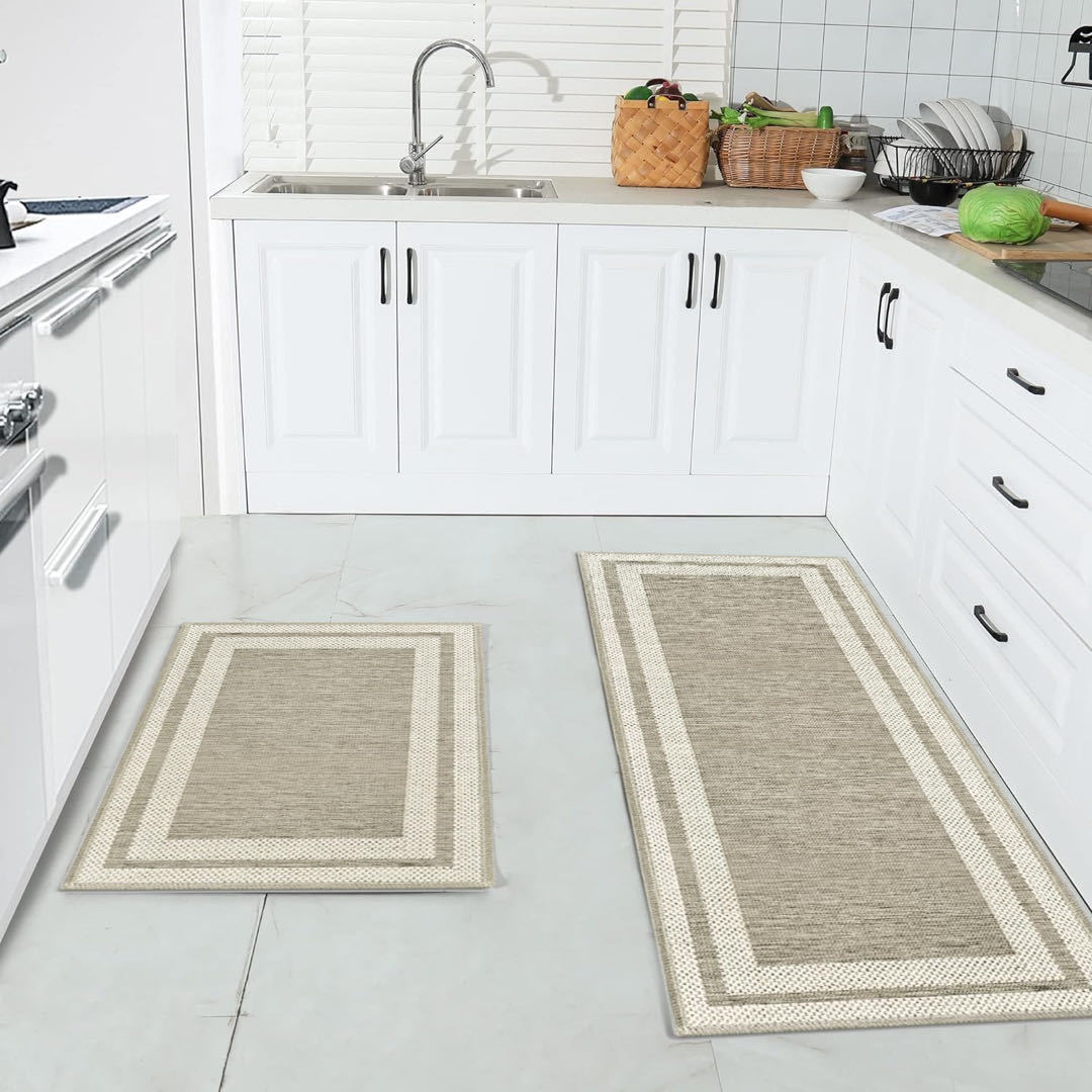 Home Bathroom Colors - Minimalist Border Kitchen Floor Mat Multiple