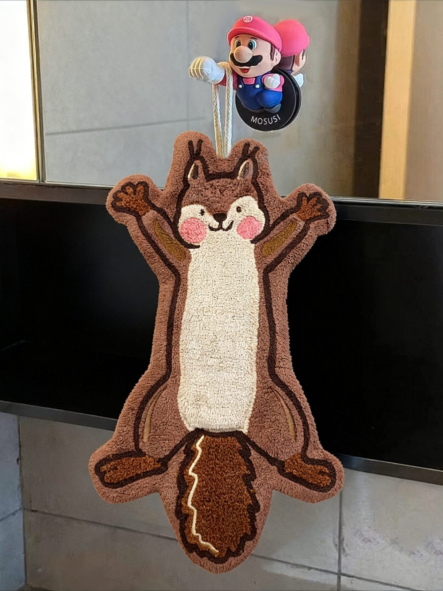 Home Kitchen Bathroom Cleaning - Thickened Cartoon Squirrel Hand Towel Hanging