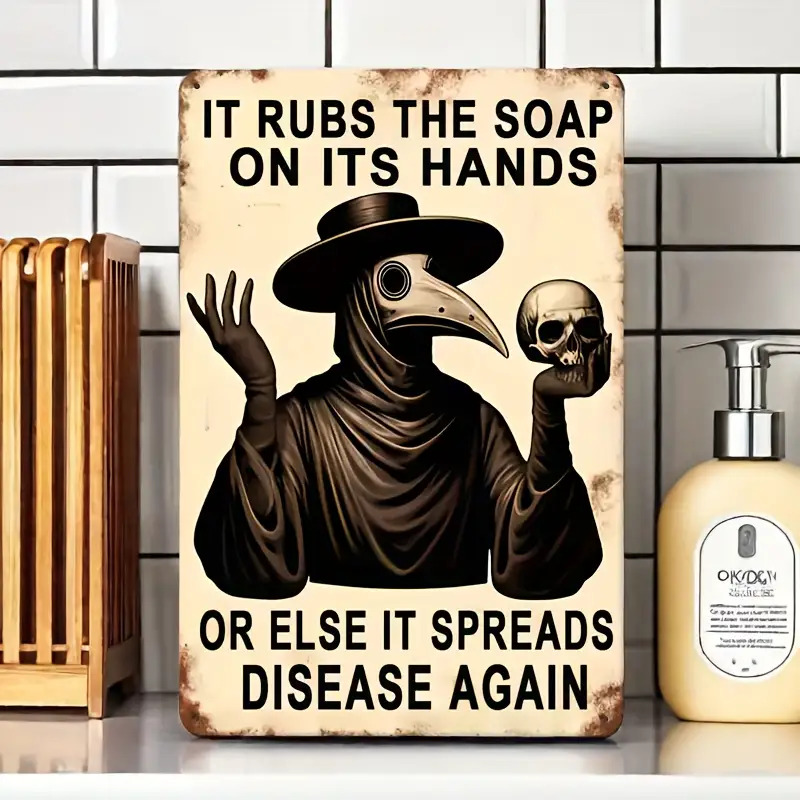 Home Bathroom Wall Art - Vintage Hand Washing Reminder, Wall Hanging
