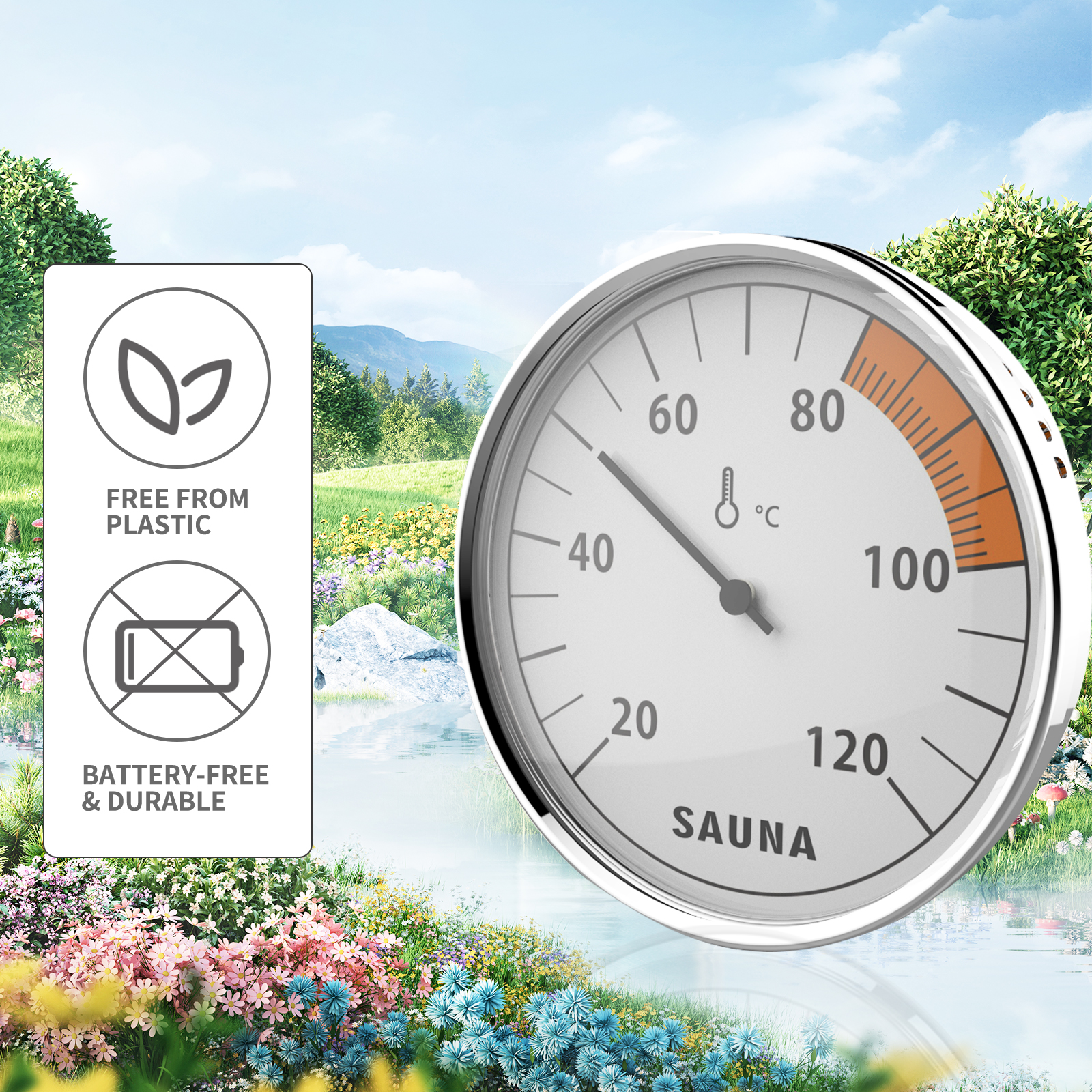Home Bathroom Sauna - Sauna Thermometer & Hygrometer 0-120°C /