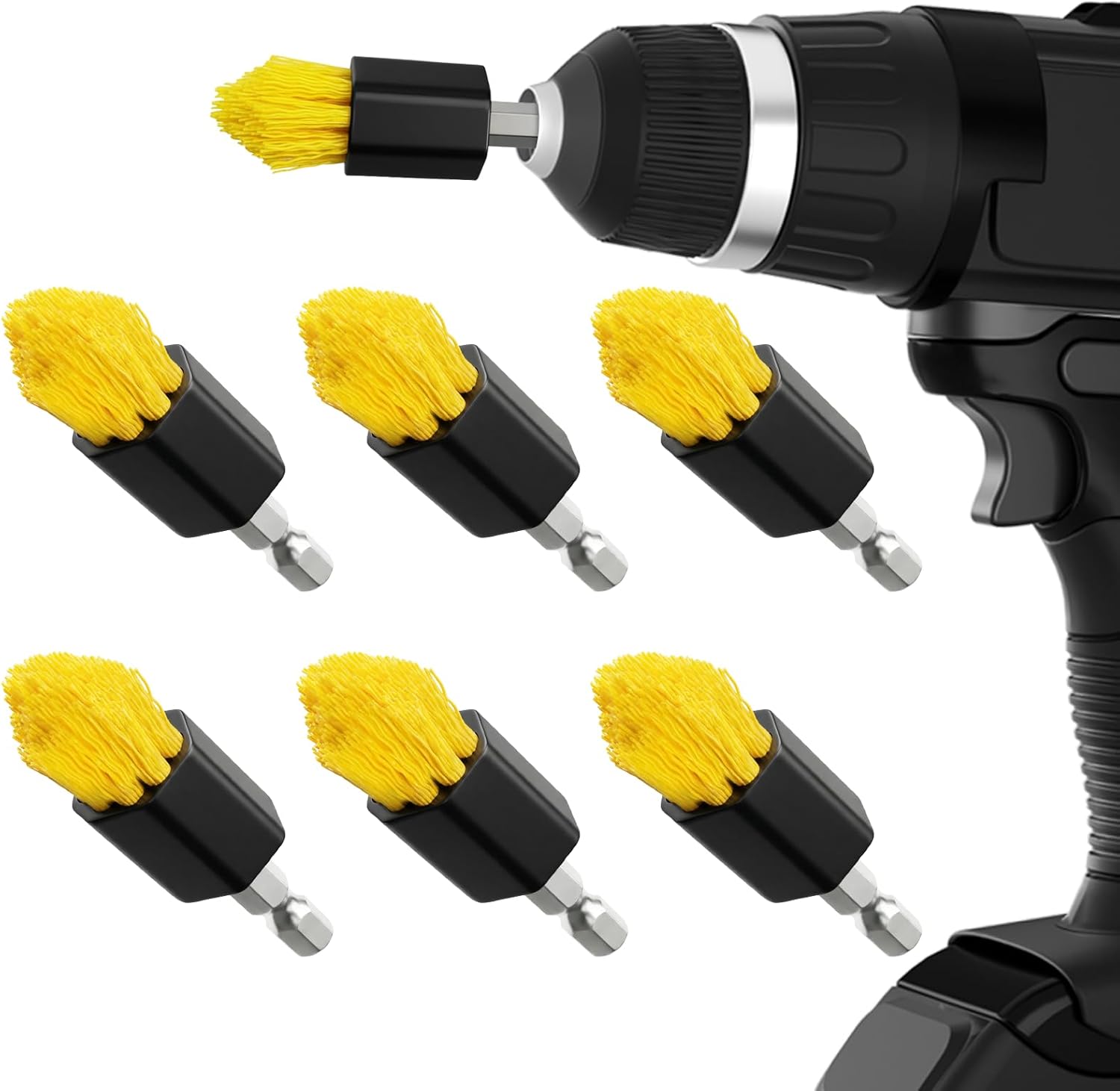 Home Kitchen Bathroom Cleaning - 6-Piece Drill Brush Set for Deep