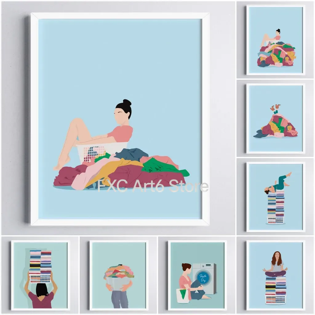 Home Bathroom Colors - Frameless Pastel Colors Art Print Laundry