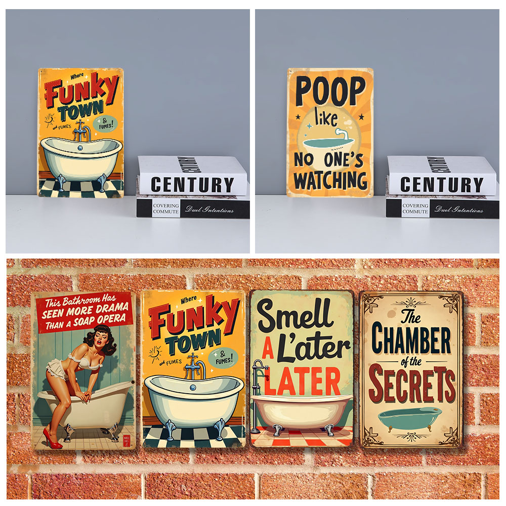 Funny Bathroom Rules Vintage M - Home Bathroom Rules avis et prix