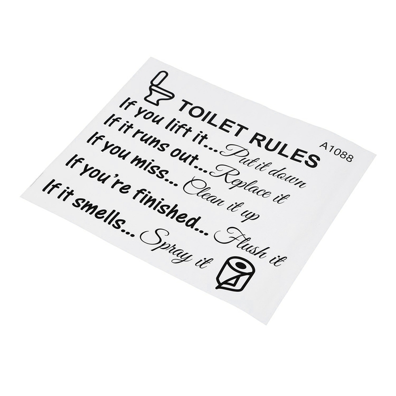 AS60-10X Toilet Rules Bathroom - Home Bathroom Rules avis et prix