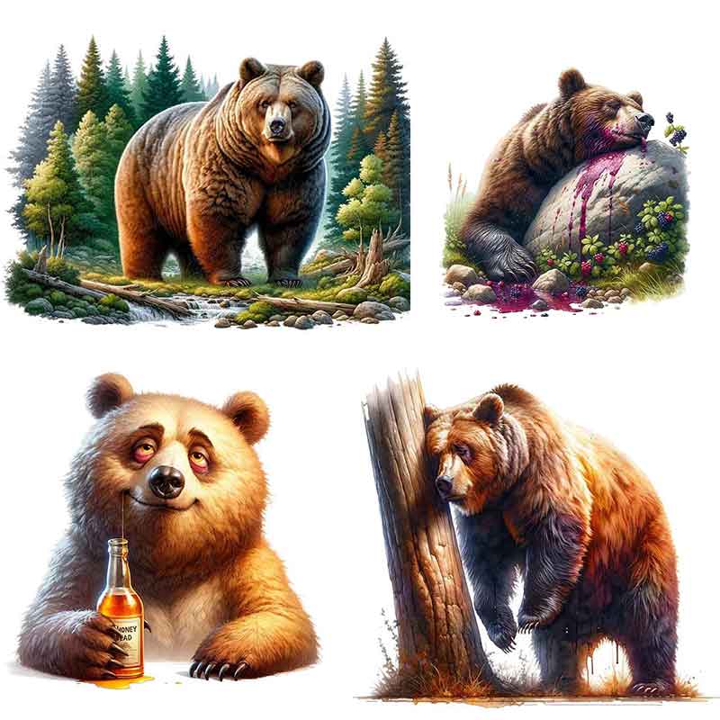 Whimsical Drunk Bear Stickers- - Home Bathroom Tiles Design avis et prix