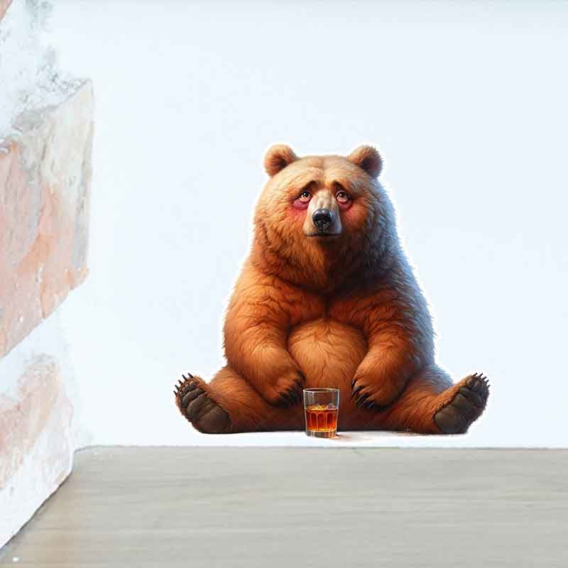 Whimsical Drunk Bear Stickers- - Home Bathroom Tiles Design avis et prix