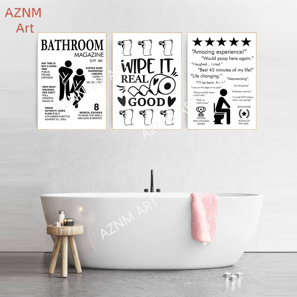 Wall Art Canvas Painting Funny - Home Bathroom Wall Art avis et prix