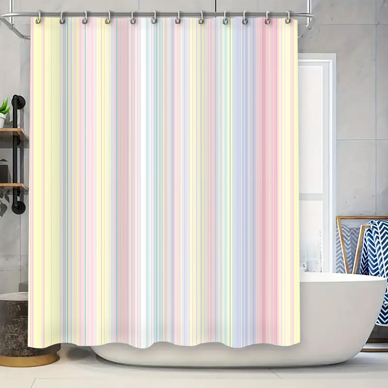 Soft Striped Shower Curtain Pa - Home Bathroom Colors avis et prix