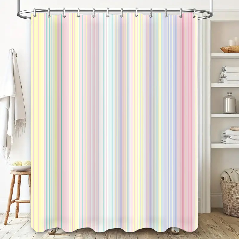 Soft Striped Shower Curtain Pa - Home Bathroom Colors avis et prix