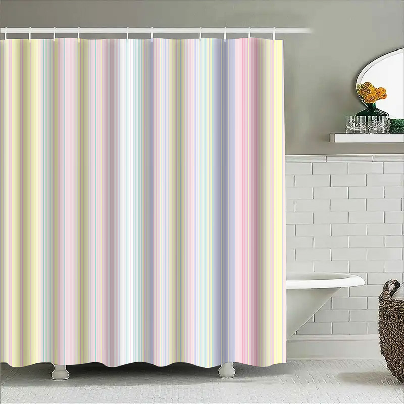 Soft Striped Shower Curtain Pa - Home Bathroom Colors avis et prix