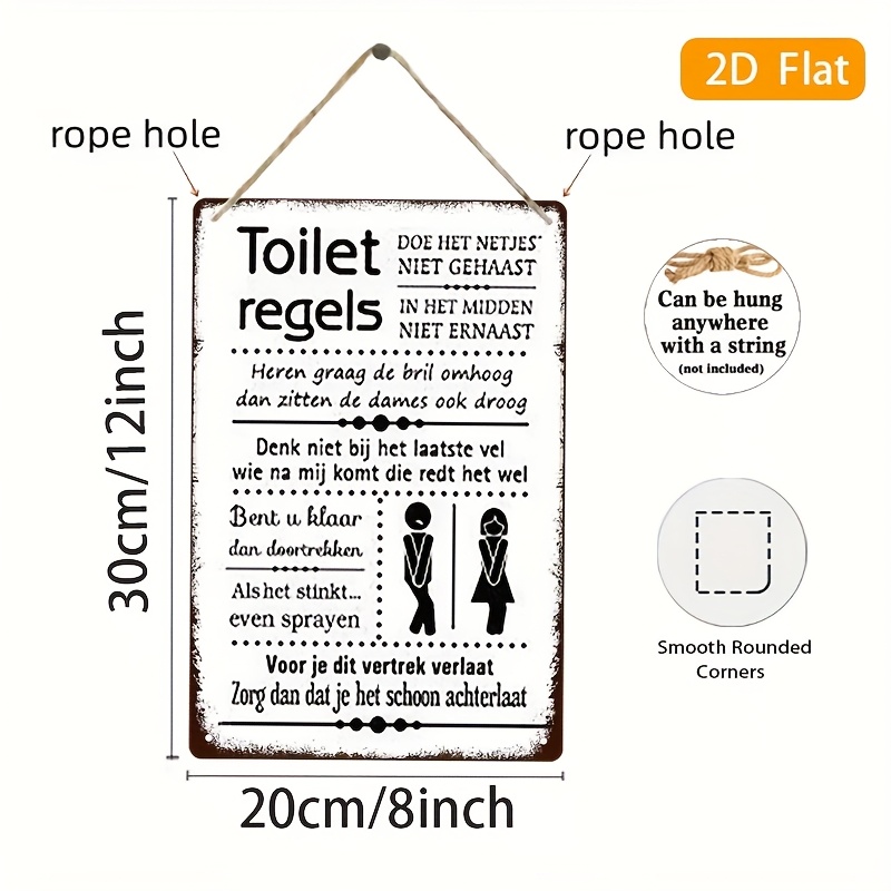 Funny Dutch Bathroom Rules Vin - Home Bathroom Rules avis et prix