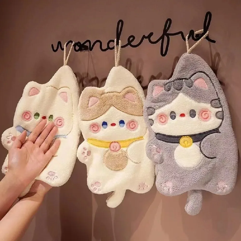 Cute Cat Hand Towel Quick Dryi - Home Kitchen Bathroom Cleaning avis et prix