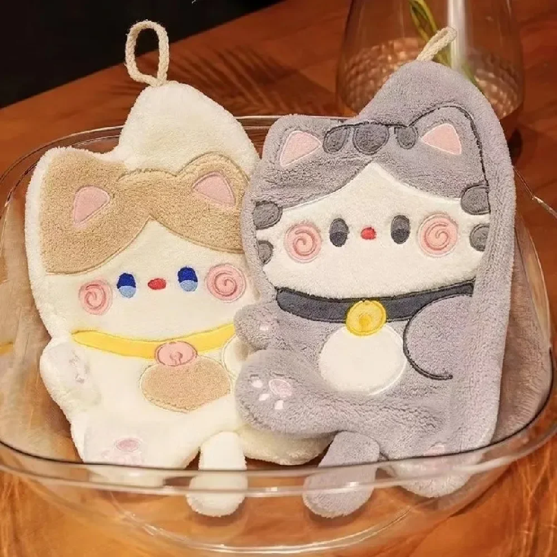 Cute Cat Hand Towel Quick Dryi - Home Kitchen Bathroom Cleaning avis et prix