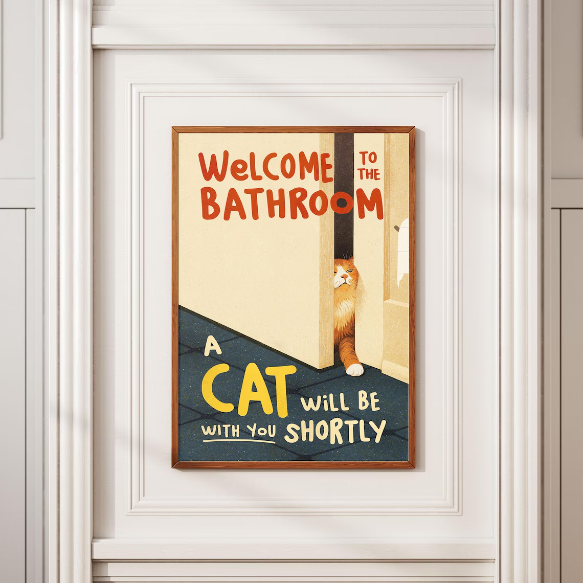 Welcome to the bathroom A cat  - Home Bathroom Wall Art avis et prix