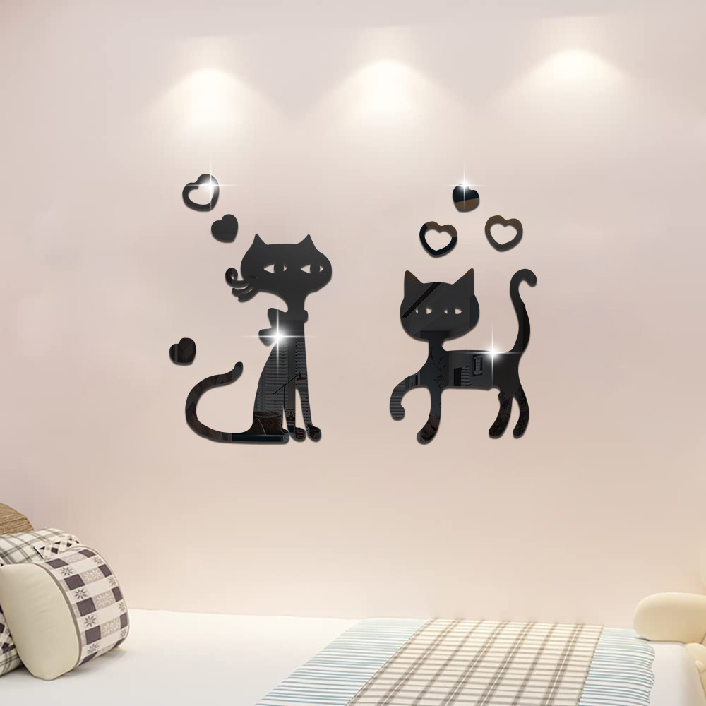 Cat mirror paste room bedroom  - Home Bathroom Layout avis et prix