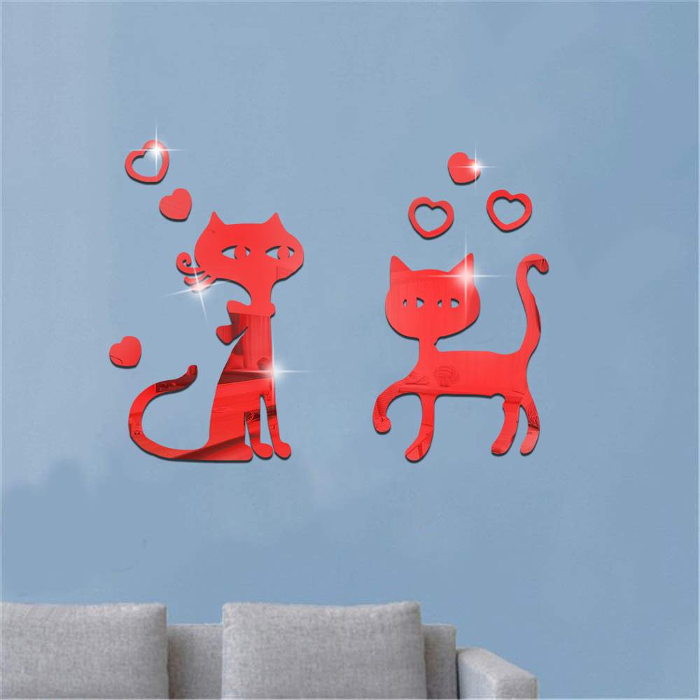 Cat mirror paste room bedroom  - Home Bathroom Layout avis et prix