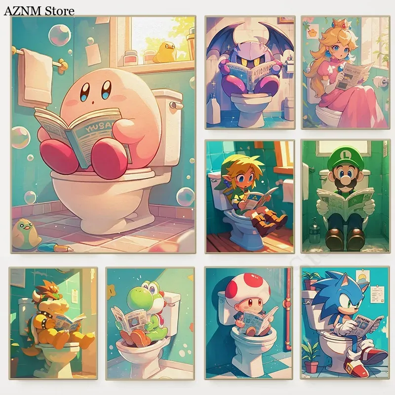 Funny Bathroom Cartoon Video G - Home Bathroom Wall Art avis et prix