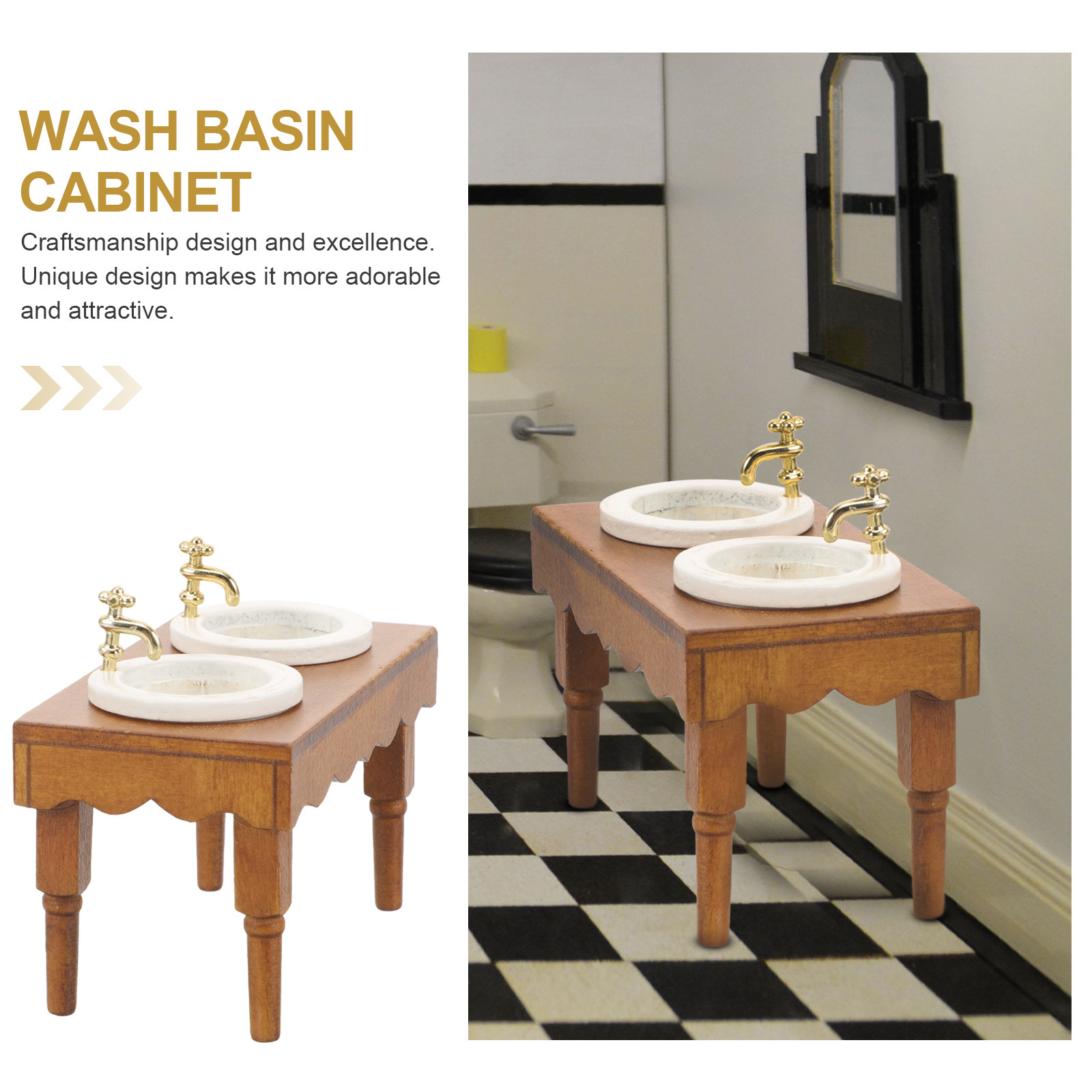 Miniature Wooden Washbasin Cab - Home Bathroom Layout avis et prix