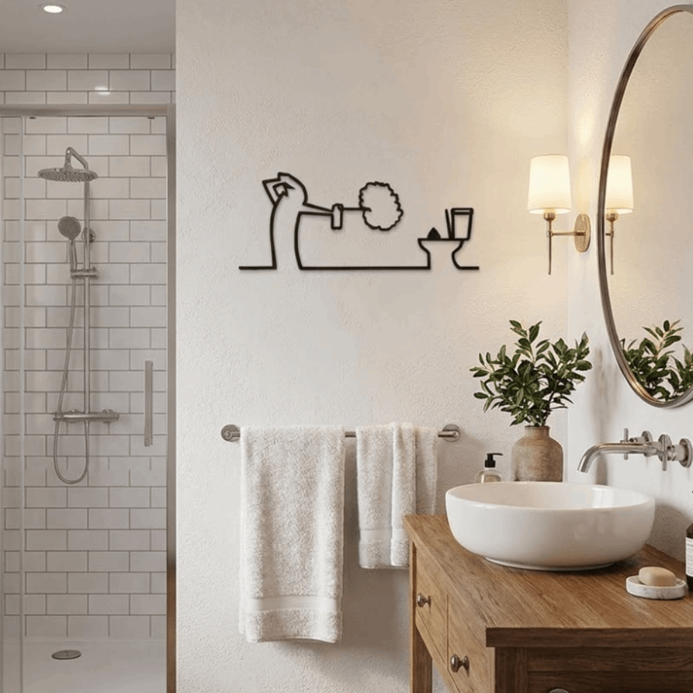 Wall Hanging 2D Flat Metal Bat - Home Toilet Bathroom Design avis et prix