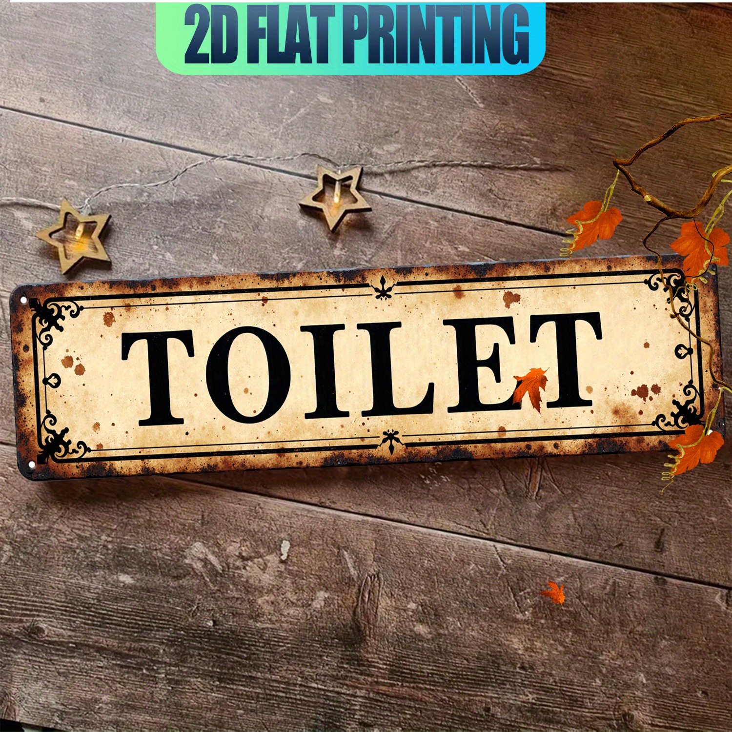 2D Flat, Vintage Aluminum Wall - Home Bathroom Wall Art avis et prix