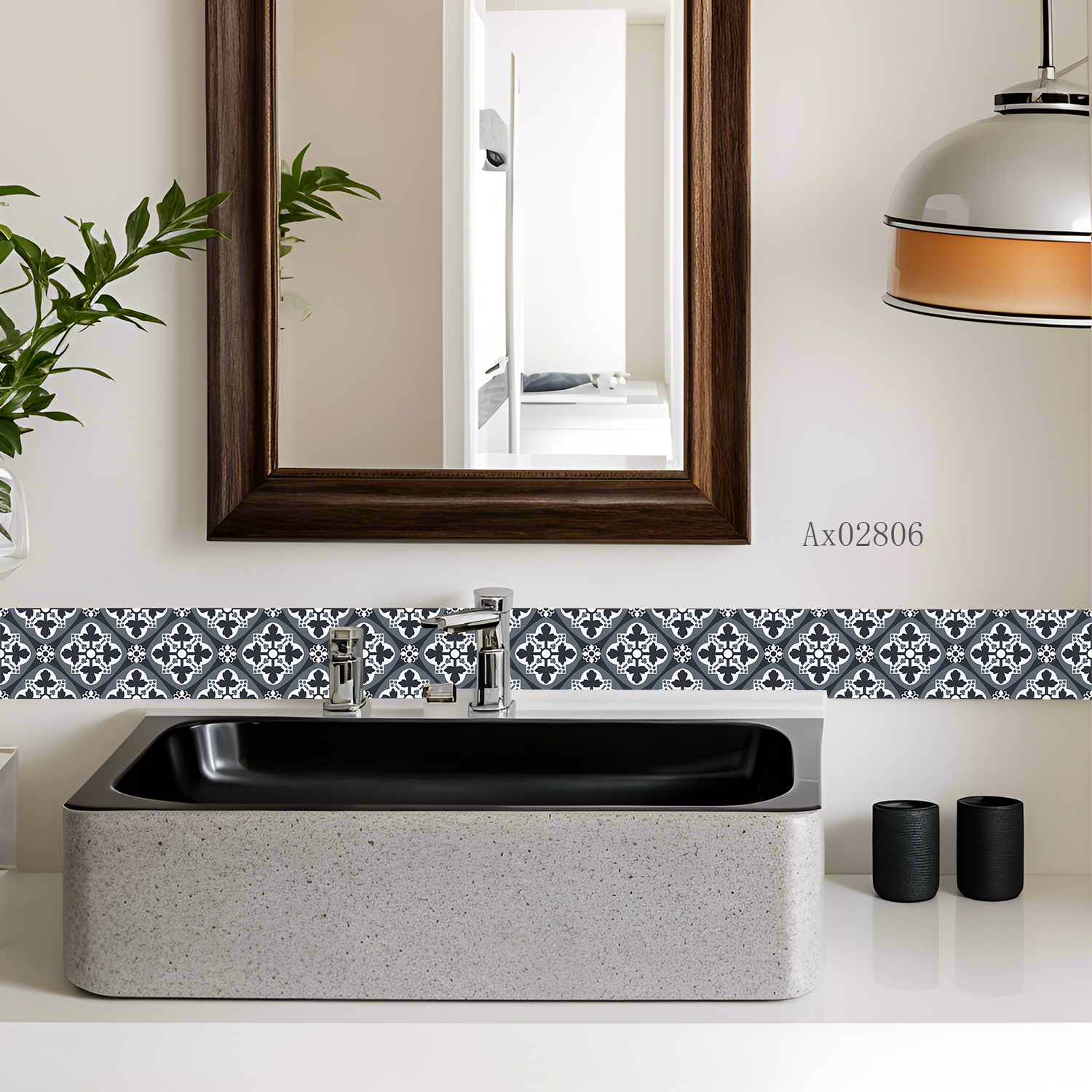 Boho Mediterranean Tile Border - Home Bathroom Tiles Design avis et prix