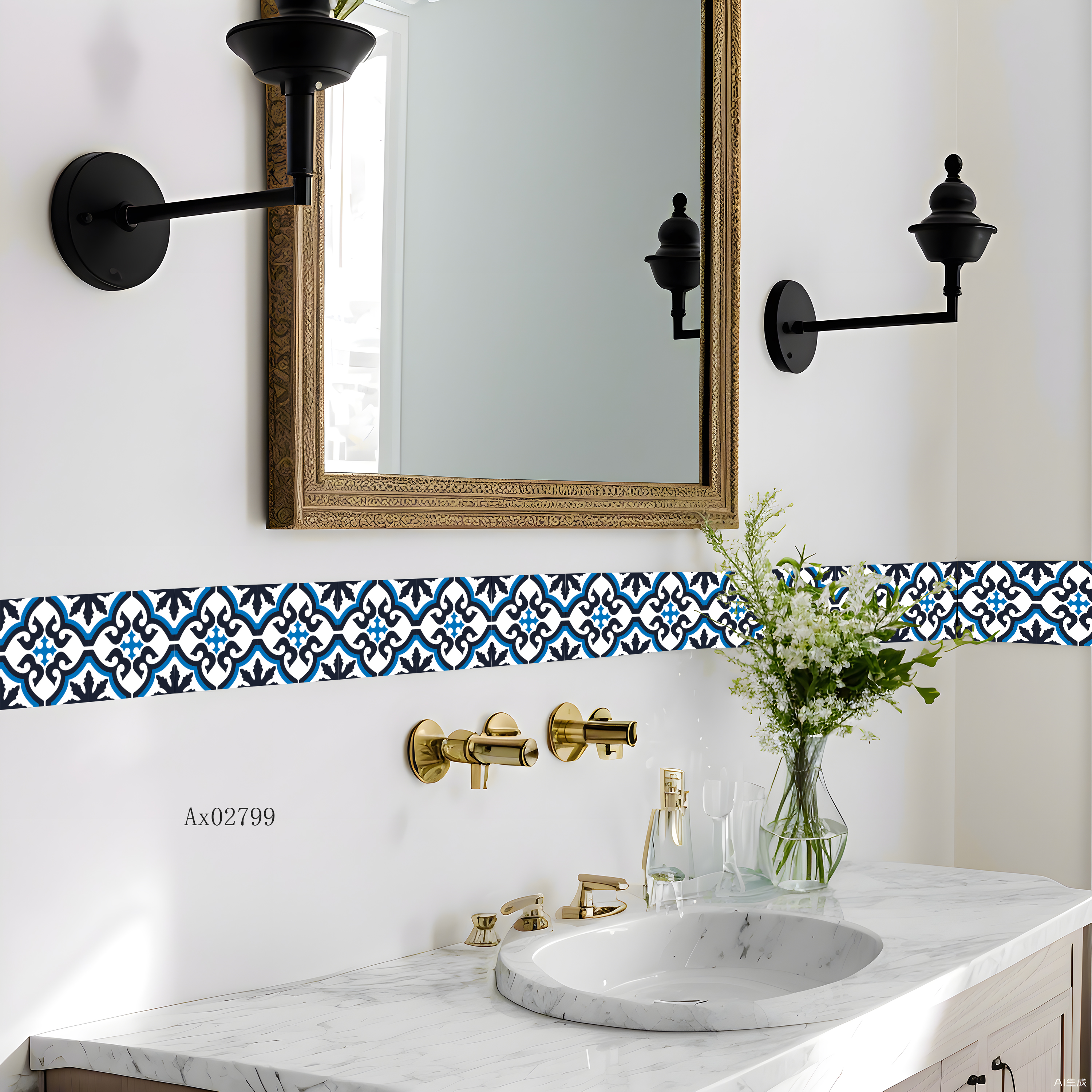 Boho Mediterranean Tile Border - Home Bathroom Tiles Design avis et prix