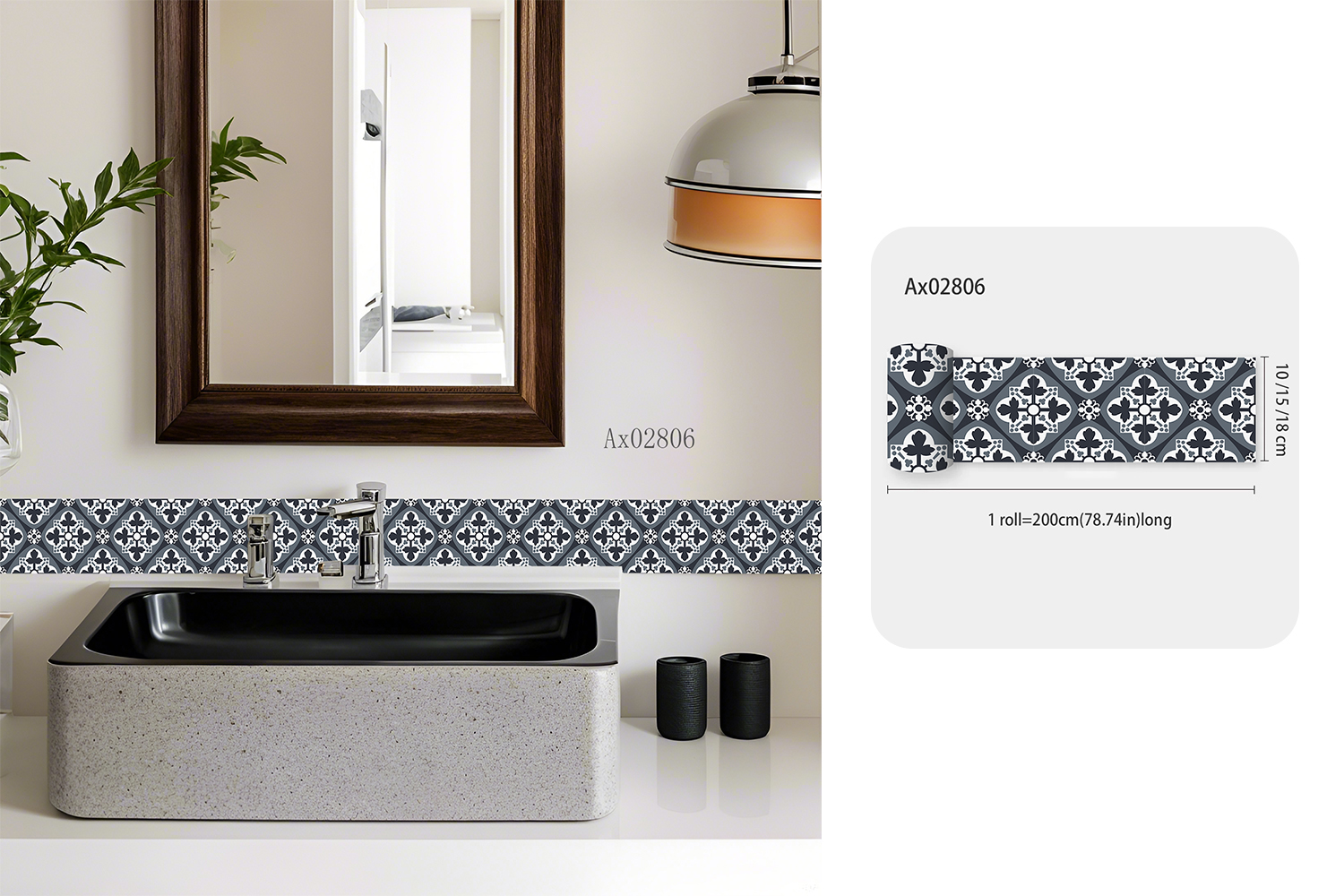 Boho Mediterranean Tile Border - Home Bathroom Tiles Design avis et prix