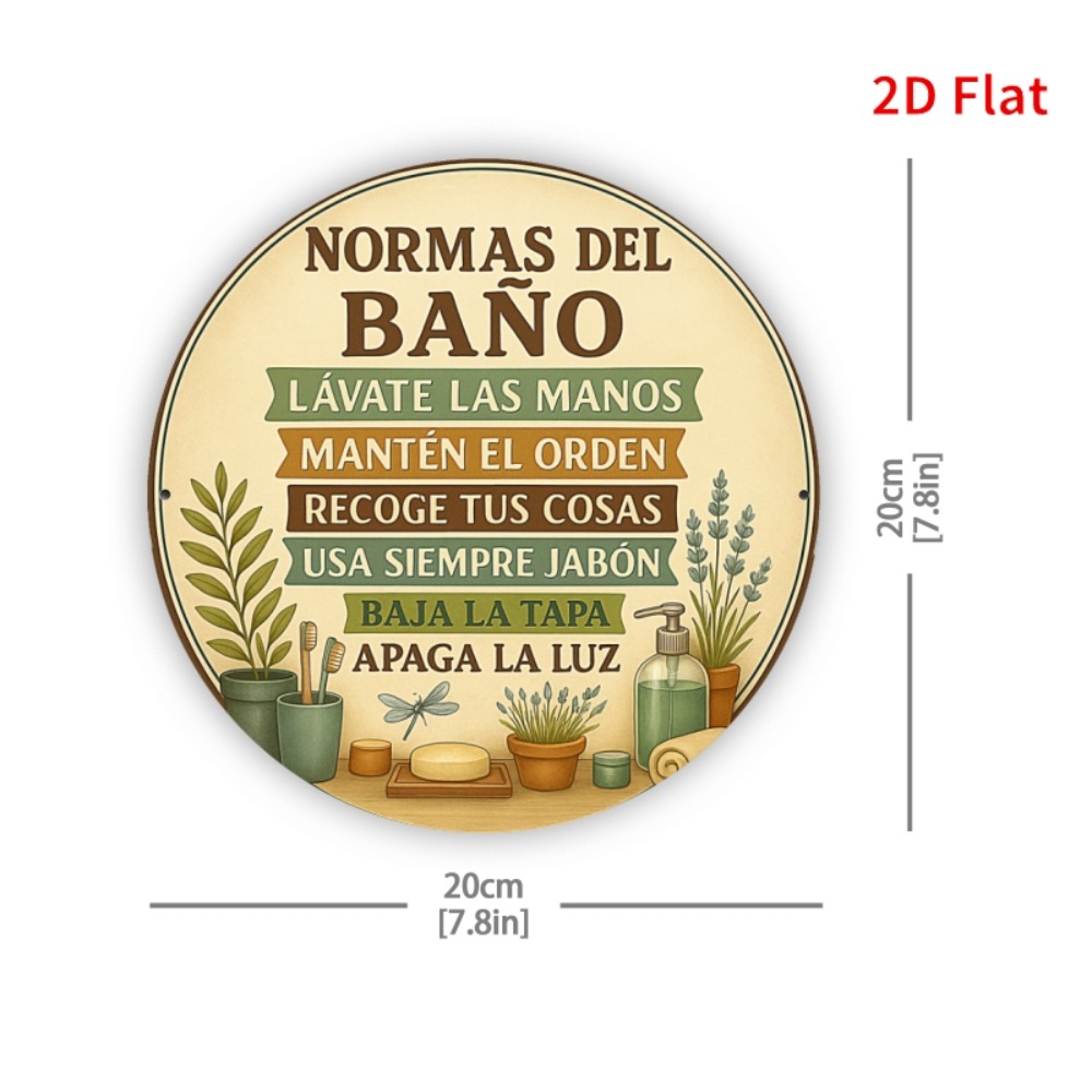 2D Flat 20x20cm Spanish Bathro - Home Bathroom Rules avis et prix