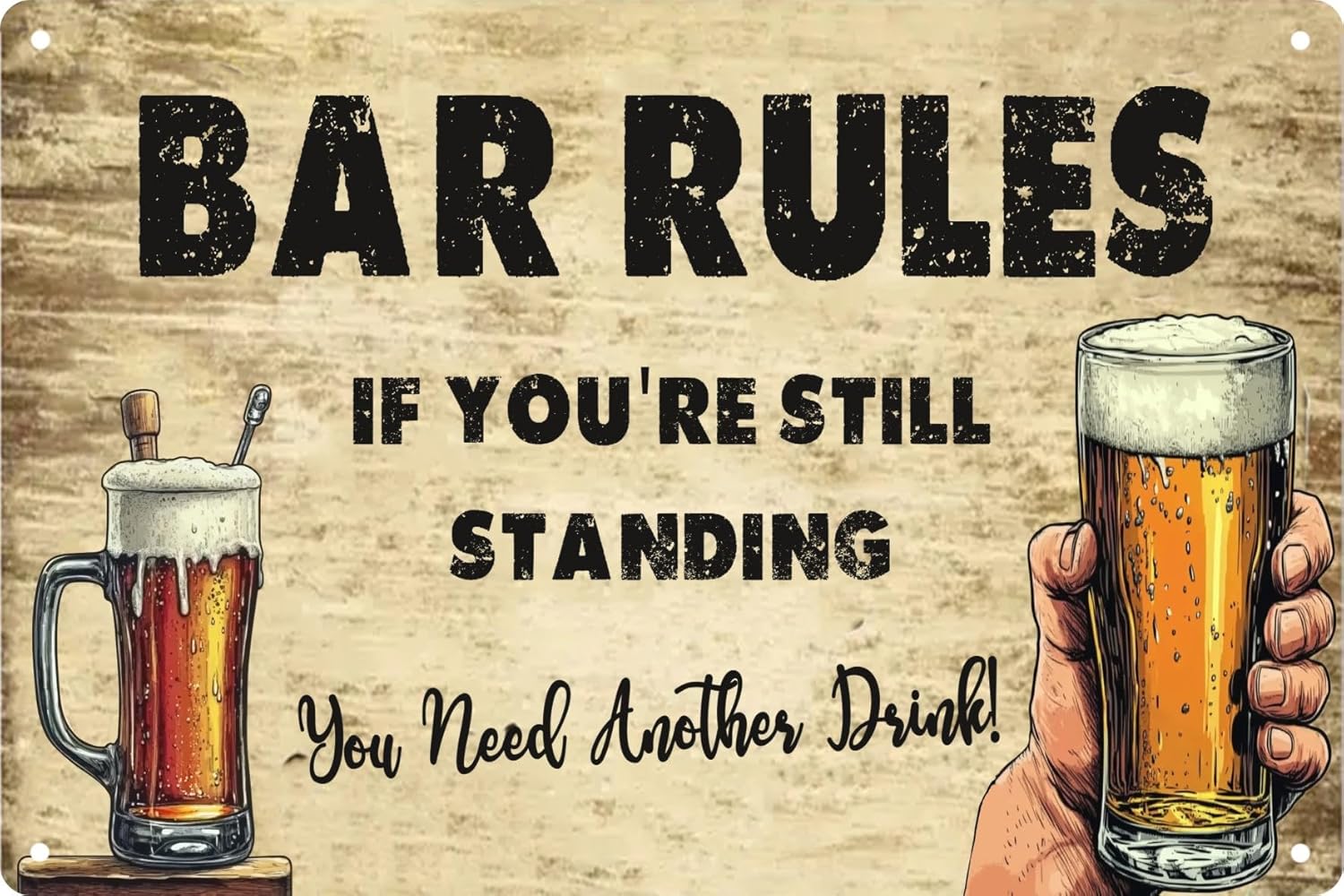 Funny Retro Metal Tin Sign Bar - Home Bathroom Rules avis et prix