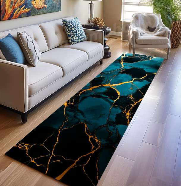 Marble Rug Runner Modern Non-S - Home Bathroom Tiles Design avis et prix