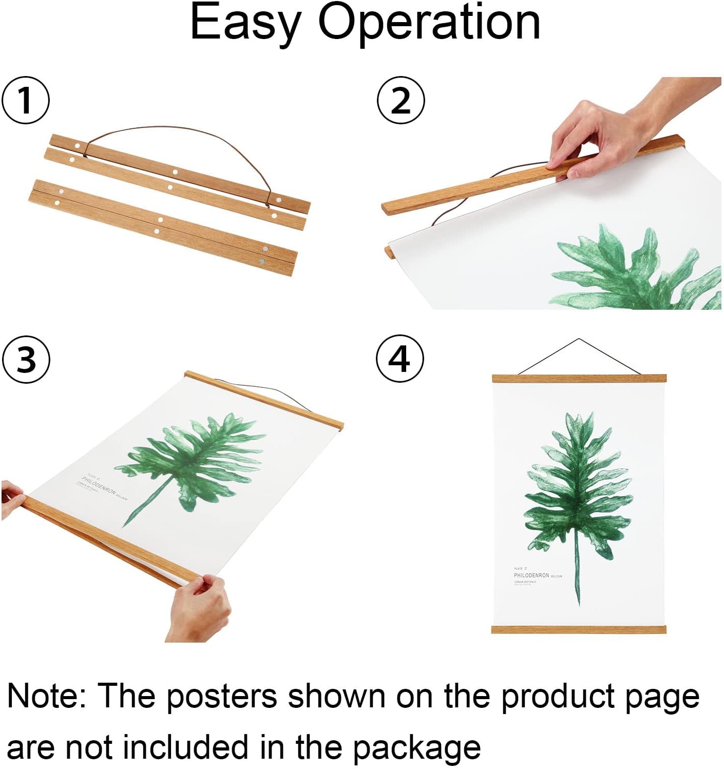 Canvas Poster with Wooden Pole - Home Bathroom Rules avis et prix