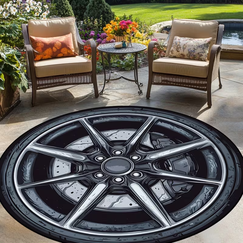 1pc Car Wheel Design Carpet Ma - Home Toilet Bathroom Design avis et prix