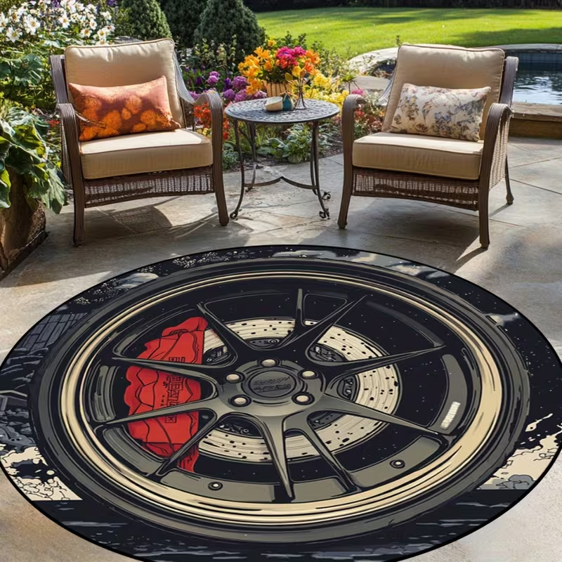 1pc Car Wheel Design Carpet Ma - Home Toilet Bathroom Design avis et prix