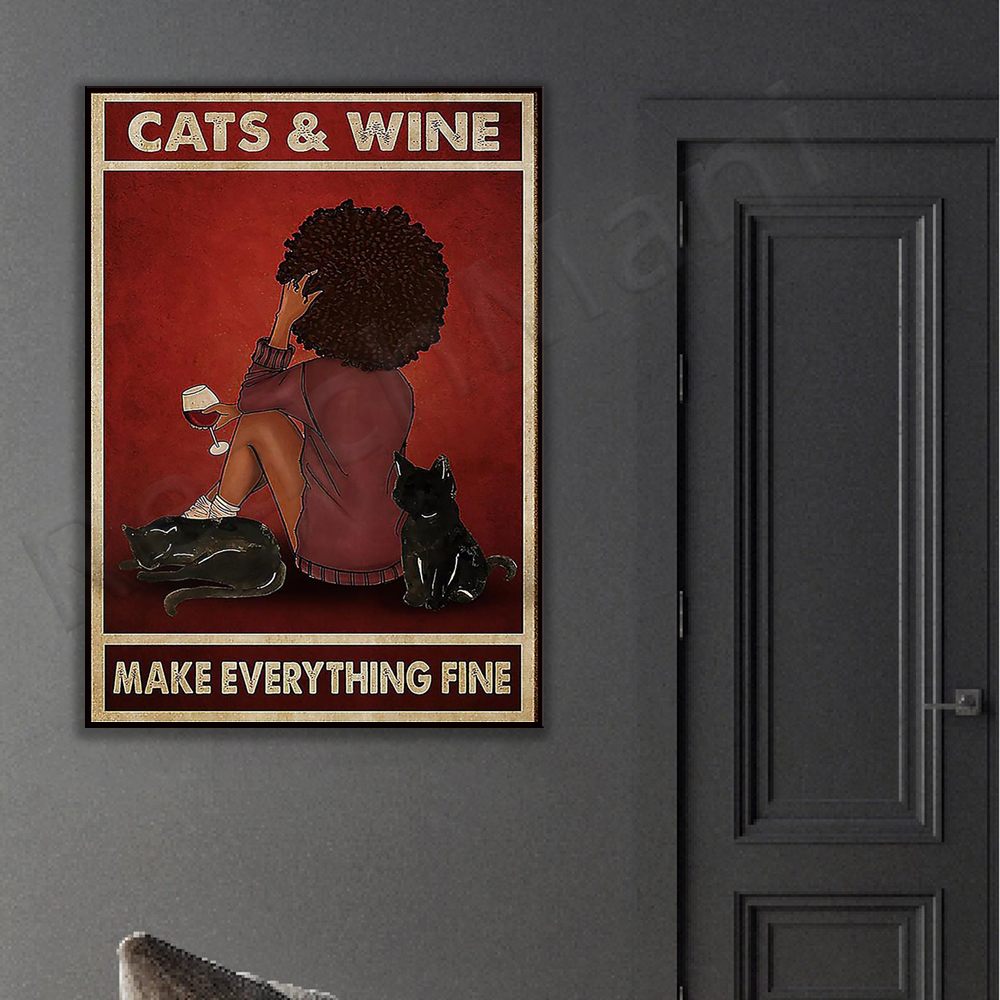 African girl cats and wine mak - Home Goods Bathroom Mirrors avis et prix