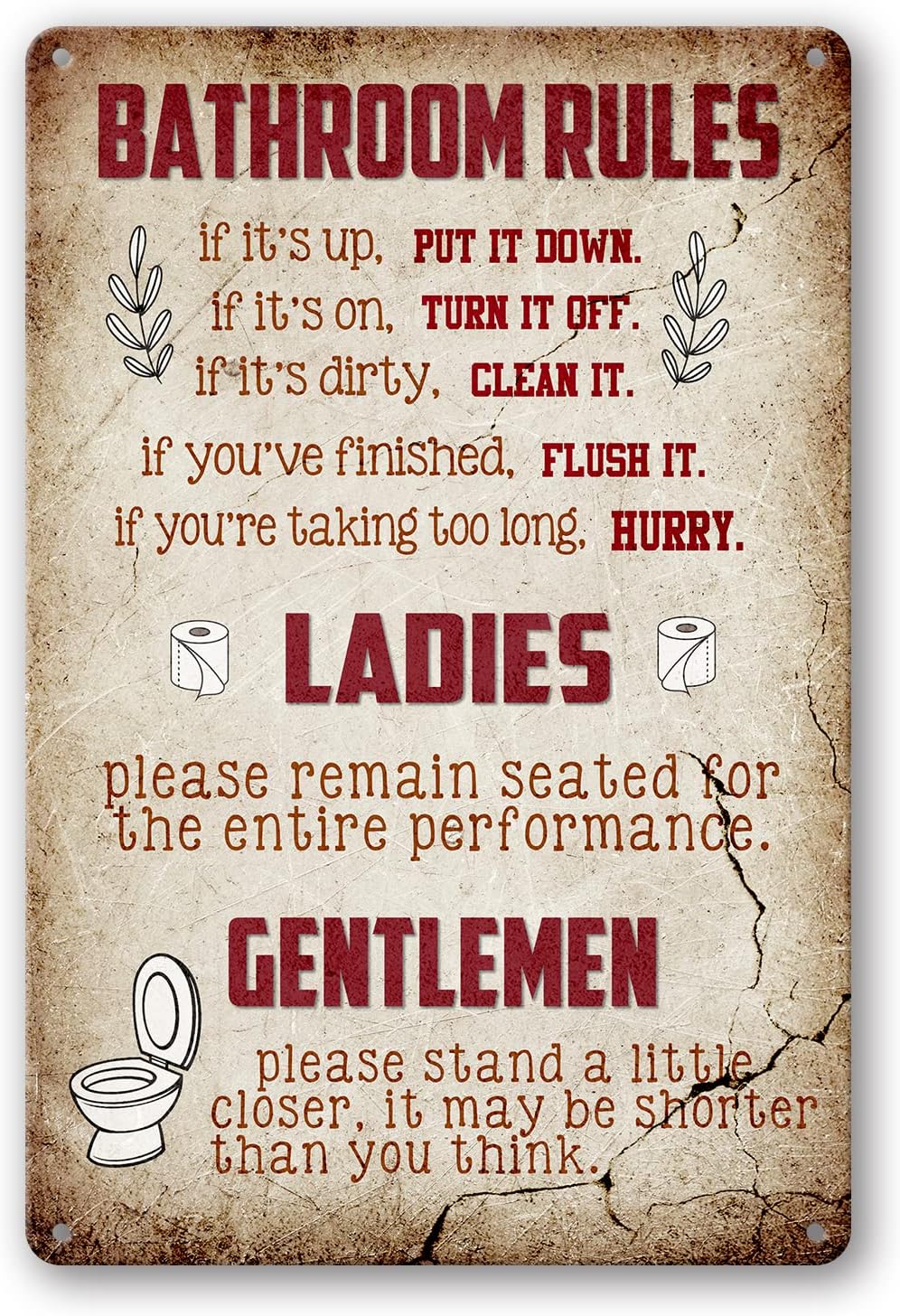 Retro Vintage Funny ; Bathroom - Home Bathroom Rules avis et prix