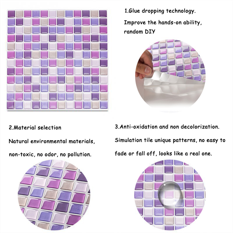 3D Mosaic Wall Mural Tile Stic - Home Bathroom Tiles Design avis et prix