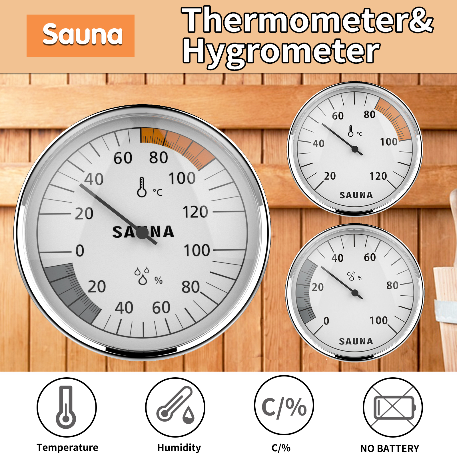 Sauna Thermometer & Hygrometer - Home Bathroom Sauna avis et prix