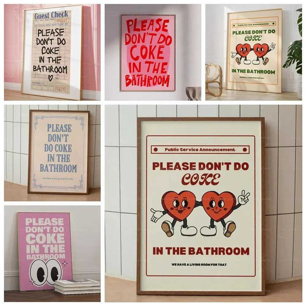Retro Please Don't Do Coke In  - Home Bathroom Wall Art avis et prix