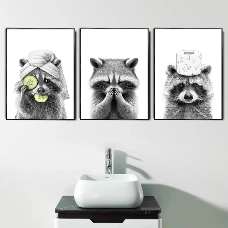 Cat Giraffe Dog Elephant Toile - Home Bathroom Wall Art avis et prix