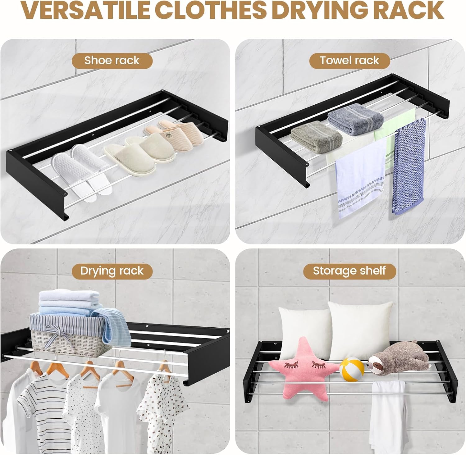 80cm Wall Mounted Laundry Dryi - Towel Bar Stainless avis et prix