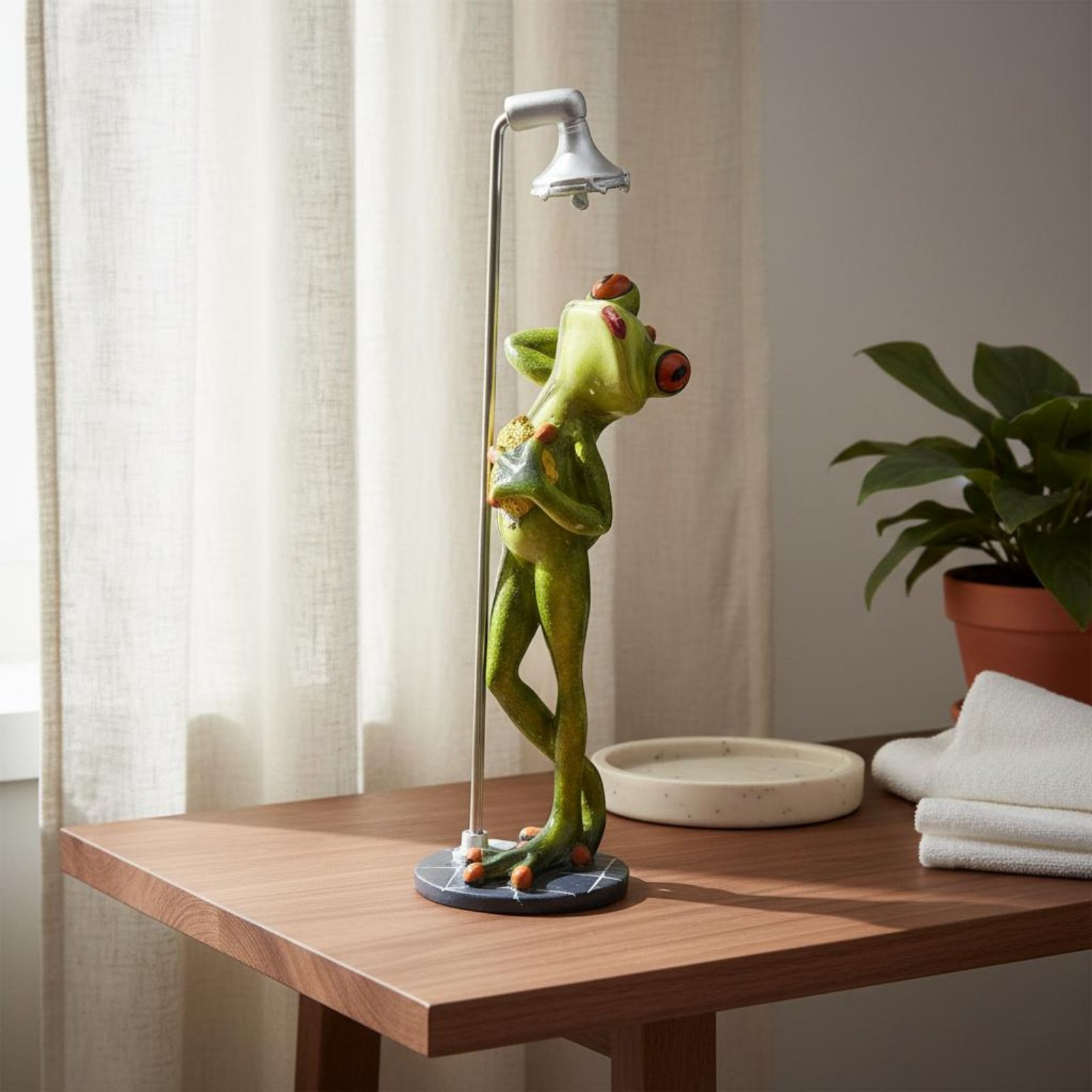 Showering Frog Figurine Novelt - Home Bath avis et prix