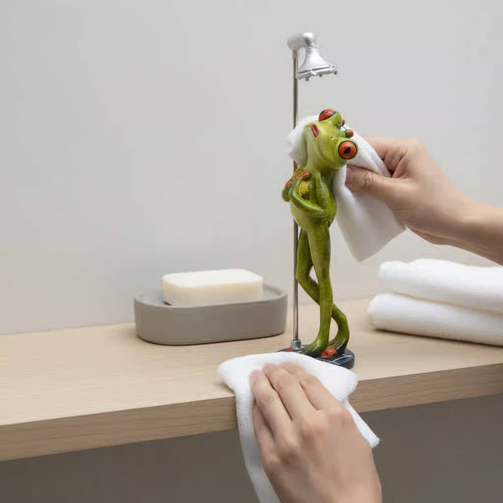 Showering Frog Figurine Novelt - Home Bath avis et prix