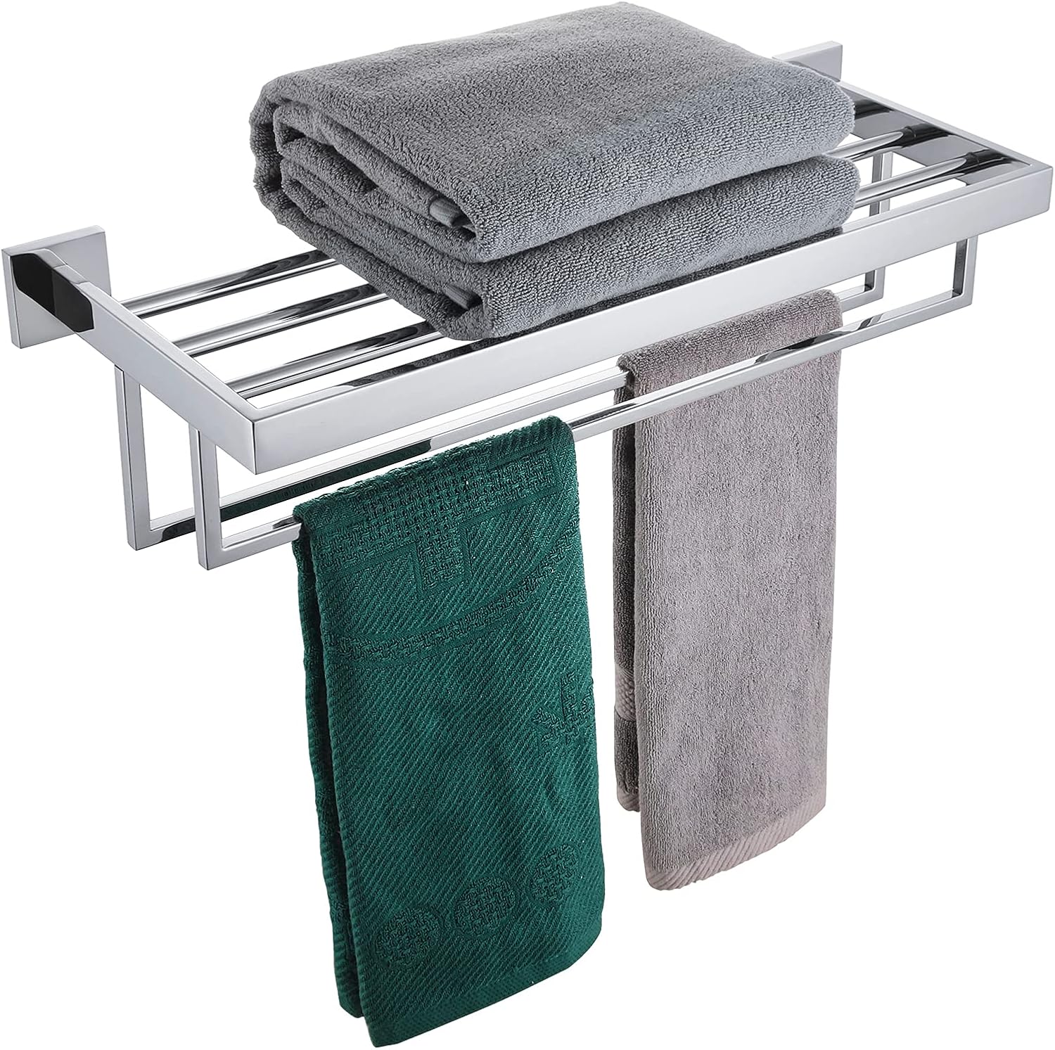 24'' Chrome Towel Shelf with T - Towel Bar Stainless avis et prix