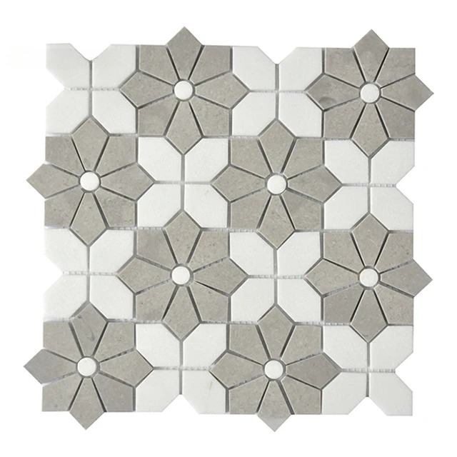 Mosaic Marble Tile for White M - Home Bathroom Tiles Design avis et prix