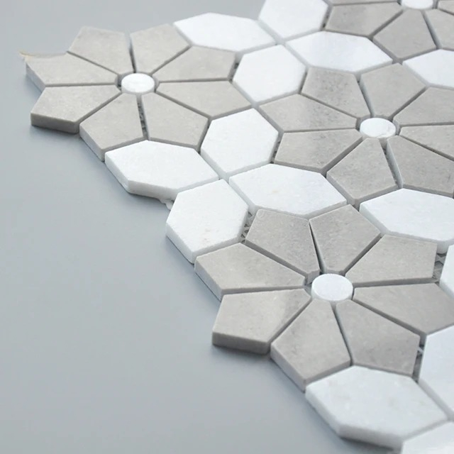 Mosaic Marble Tile for White M - Home Bathroom Tiles Design avis et prix