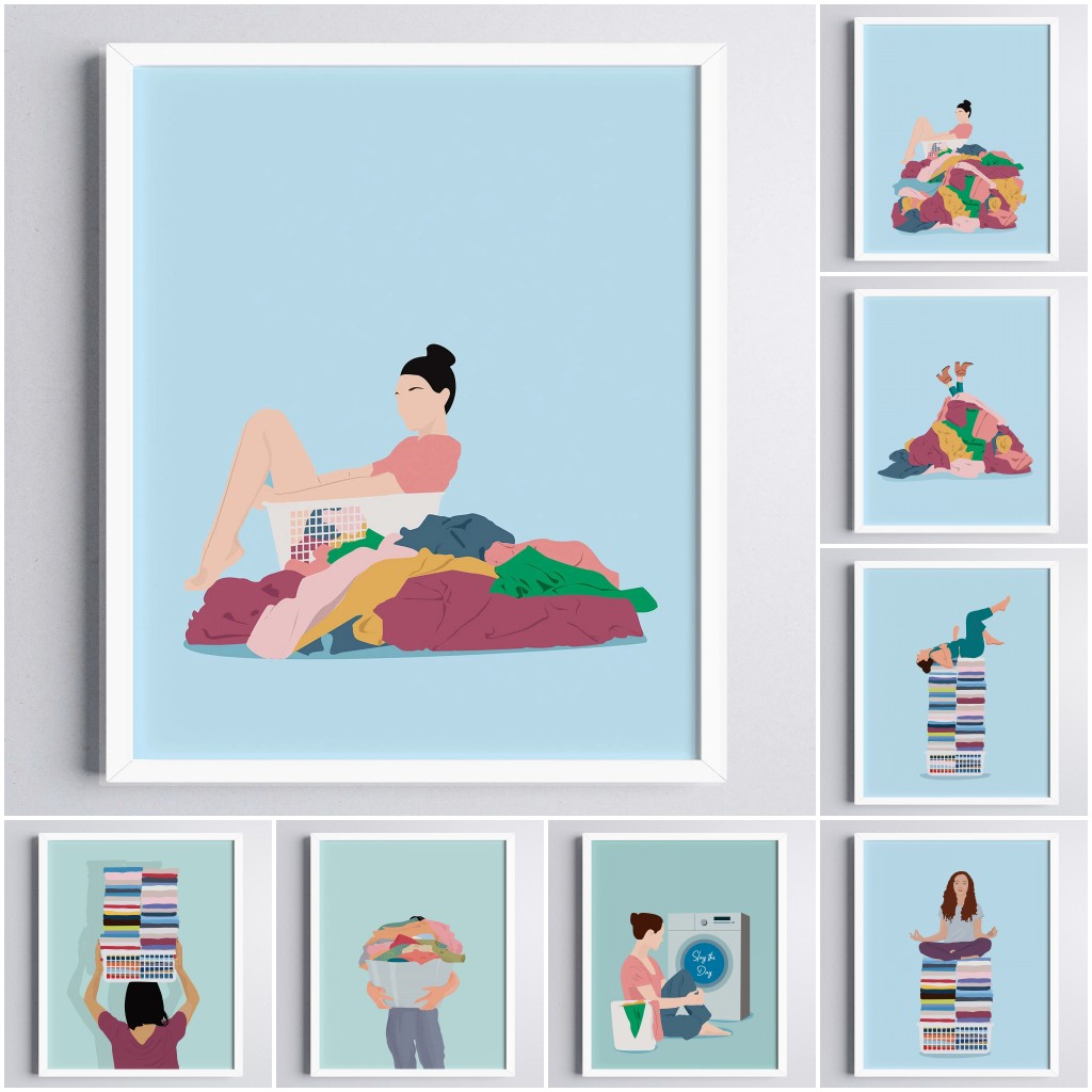 Pastel Colors Art Print Laundr - Home Bathroom Colors avis et prix