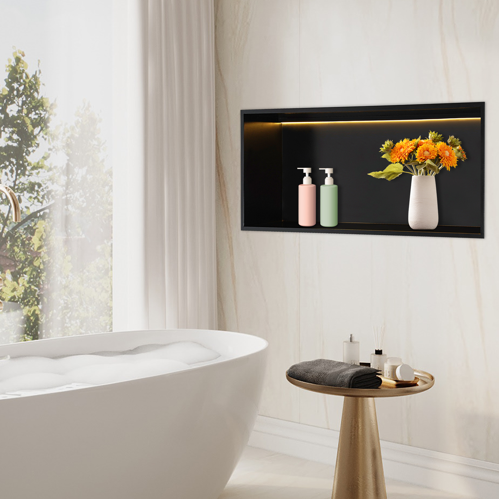 Space‑Saving Recessed Mount Ba - Home Bathroom Cleaning Solution avis et prix