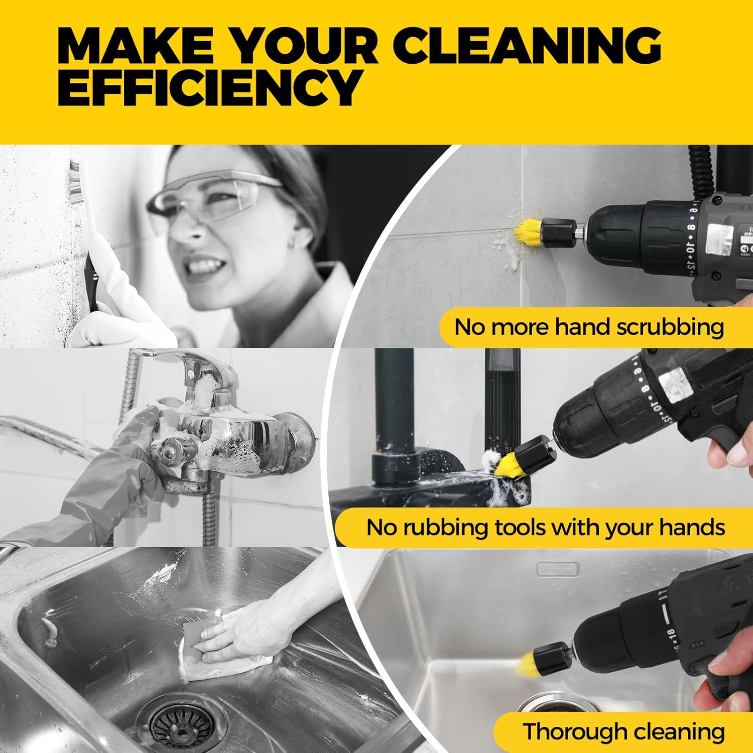 6-Piece Drill Brush Set for De - Home Kitchen Bathroom Cleaning avis et prix